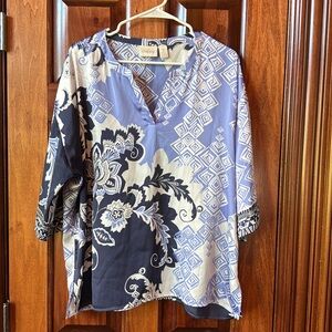 Chico's French Fleur Tunic Size 2 Medium